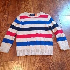 The Children's Place Striped Sweater Beige Red Blue Boy Sz 3T